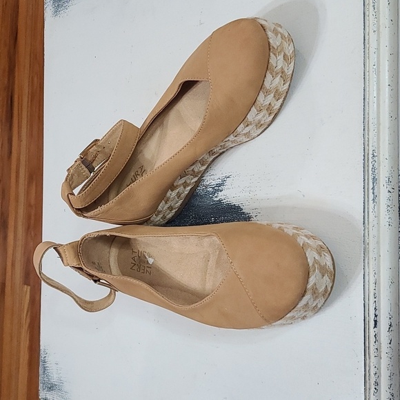 Naturalizer Talia Womens Espadrilles Shoes Caramel Leather Ankle Straps 8W GUC - Picture 15 of 15
